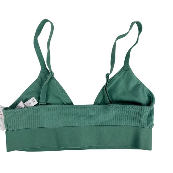 Auden Unlined Triangle Bralette XS Forest Green Adjustable Straps Ribbed - Picture 6 of 14